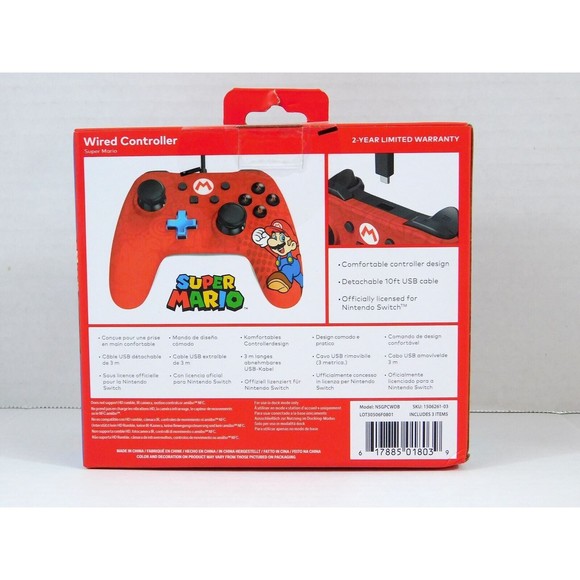 Nintendo Switch Wired Controller Super Mario PowerA Game Controller 10ft Cable - Picture 7 of 12